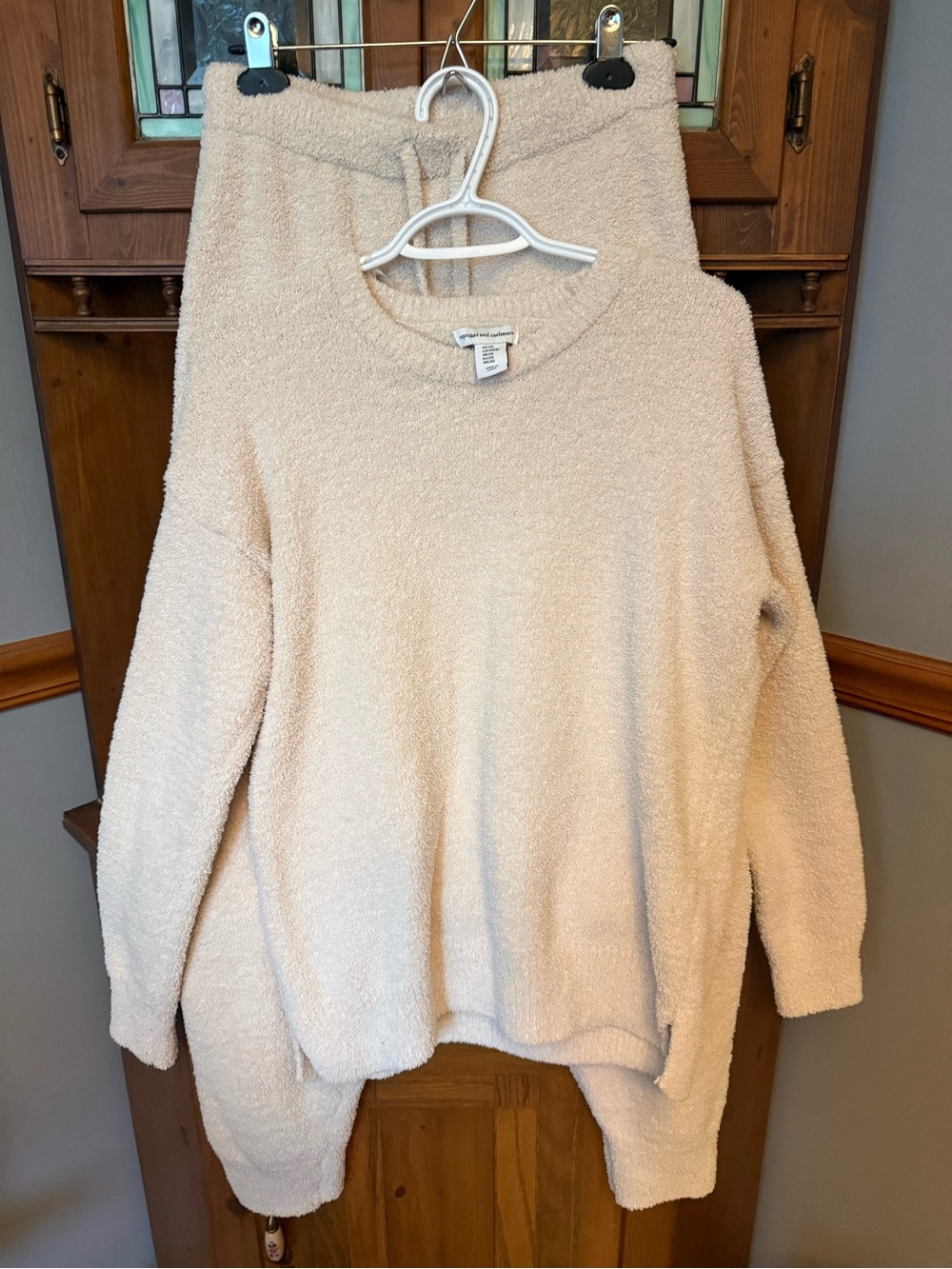 Cupcakes & Cashmere Cream Plush Teddy 2-Piece Lounge Set -  XS